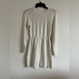 Cat and jack Elegant Cream Knit Dress